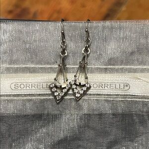 Sorrelli Silver Triangle Crystal Earrings